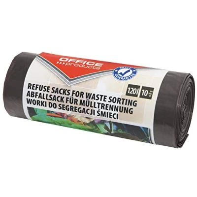 Afbeelding van OFFICER Products 22025232 18 vuilniszakken 120 l sterk 10 stuks/1 rol vuilniszak voor het huisvuil scheiden van bioafval scheurvast (LDPE) kleur: bruin