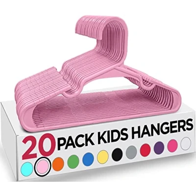 Afbeelding van Utopia Home Kinderhangers Set van 20 plastic hangers, 38 cm, ideaal voor kast en dagelijks gebruik (babyroze)