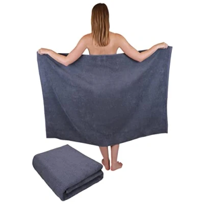 Afbeelding van Betz Handdoekenset Berlin, 2 stuks, maxi douchehanddoeken, XXL, badhanddoek, afmetingen 100 x 150 cm, kleur grafiet grijs