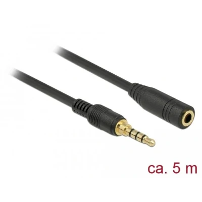 Afbeelding van Delock jack verlengkabel 3.5 mm 4 pins male naar female 5 m sc Deloc
