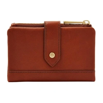 Afbeelding van FOSSIL Leren Portemonnee Lainie Multifunction Medium Brown Bruine