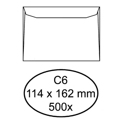 Afbeelding van Envelop Hermes bank C6 114x162mm gegomd wit