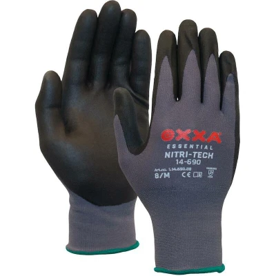 Afbeelding van Werkhandschoen OXXA Nitri Tech 14 690 Maat 6 XS Zwart/Grijs