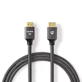 Afbeelding van HDMI kabel 2.1 Nedis 1 meter (8K@60Hz, HDR, Nylon, Antraciet)