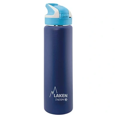 Afbeelding van Laken herbruikbare thermische fles top van roestvrij staal met automatische dop en veiligheidssluiting, 750 ml, donkerblauw