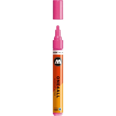 Afbeelding van Molotow ONE4ALL 4mm Acryl Marker Roze Geschikt voor vele oppervlaktes zoals canvas, hout, steen, keramiek, plastic, glas, papier, leer...
