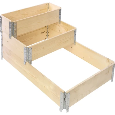 Afbeelding van Garronda Palletrand SET Natuurlijk Bloemen Kruiden Palletframe Natuurlijke Verhoogde Bloembedden 80x30x20 cm GD BUD PAL