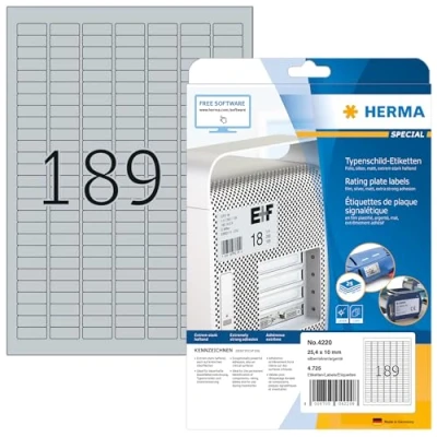 Afbeelding van Herma naamplaatjes etik. 25,4x10 25 vel DIN A4 4725 stuks 4220