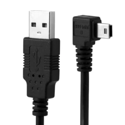 Afbeelding van CY Mini USB B Type 5pin Mannelijke Rechte Hoekige 90 Graden naar 2.0 Datakabel met Ferriet 3.0 m