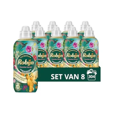 Afbeelding van Robijn Collections Wasverzachter Paradise Secret met 97% biologisch afbreekbare ingrediënten* 8 x 38 wasbeurten