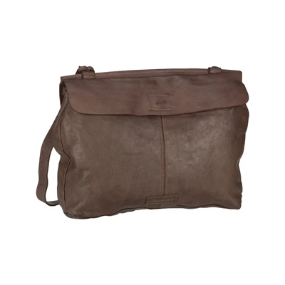 Afbeelding van HAROLD&#039;S Leren Schoudertas Submarine Shoulderbag Flap Brown Donkerbruin