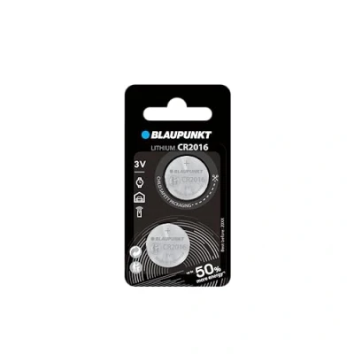 Afbeelding van Blaupunkt Lithium Coin CR2016 knoopcel 2 stuks in blisterverpakking