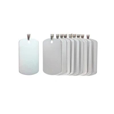 Afbeelding van Rechthoek aluminium lege hondentags, doe het zelf gegraveerde kat hond ID tags, gepersonaliseerde huisdierenidentiteitsnaamlabels, maat 46 mm x 25 mm, zilver 12 stuks