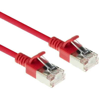 Afbeelding van ACT DC7500 LSZH U/FTP CAT6A Datacenter Slimline Patchkabel Snagless RJ45 Connectoren Rood 50 cm