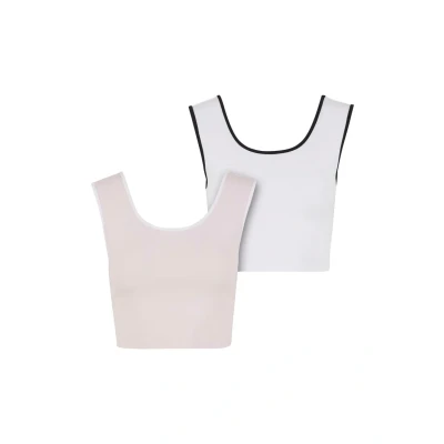 Afbeelding van Urban Classics Contrast Cropped Top, Dames, Maat: 3XL, Blushedrose white black