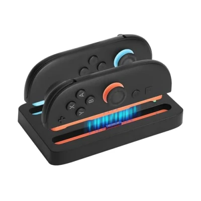 Afbeelding van Oplaaddock voor Nintndos Switch2 Joy Con controllers,Switch 2 controller minilader met poorts compact laadstation, snel opladen joycons Type C oplaadkabel