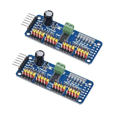 Afbeelding van ZkeeShop 2 STKS PCA9685 16 Kanaals 12 Bit PWM Servomotor Driver Compatibel voor Arduino Robot Raspberry Pi IIC Interface Module Servo Shield