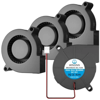 Afbeelding van WINSINN 50mm ventilator 12V 5015 Dual Kogellager 50x15mm Turbine Turbo Borstelloos Hoge snelheid (Pack van 4 stuks)