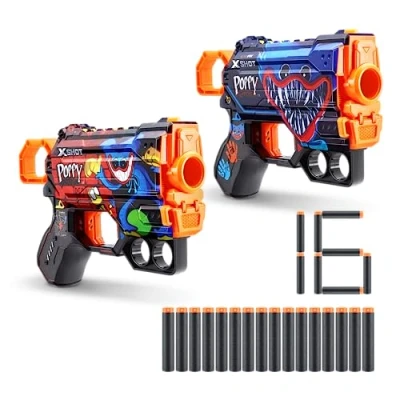 Afbeelding van XSHOT Skins Menace Poppy Playtime Dart Blaster 2 Pack Jumpscare + Toony, 16 Darts van ZURU
