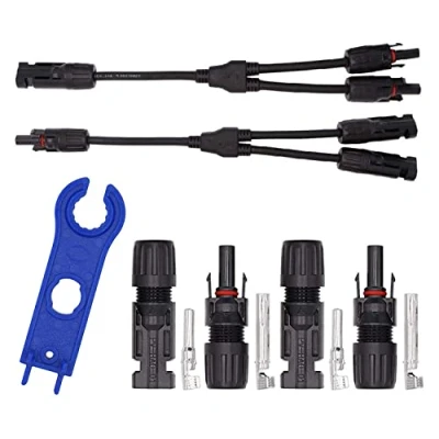 Afbeelding van Intckwan Solar Panel Y Connector met moersleutel, Ip67, F/M/M en M/F/F, Kabel Connectors Distributeur, Compatibel 2.5mm2 6mm2 Photovoltaic Connectors, Zwart