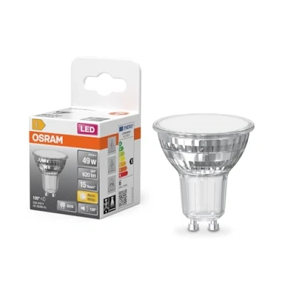 Afbeelding van OSRAM LED Spot Star PAR16 reflector, 2700 K warm wit, 5,6 W, GU10, 120, 620 lm, helder, voor spotverlichting, terreinverlichting, woonkamers, 15.000 uur