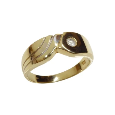 Afbeelding van Gouden zirkonia cachet ring