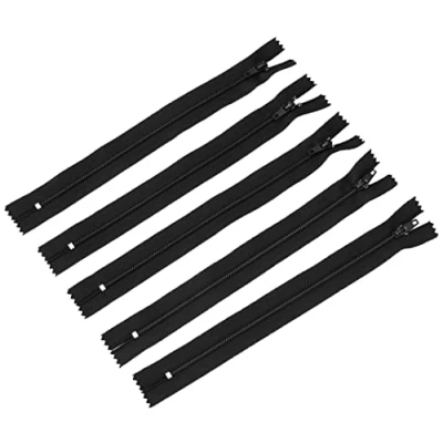 Afbeelding van Trimz 20 cm ( 8 inch) Zwarte one Way End Stop Zip met 4mm Tanden 5 Stks, Polyester,