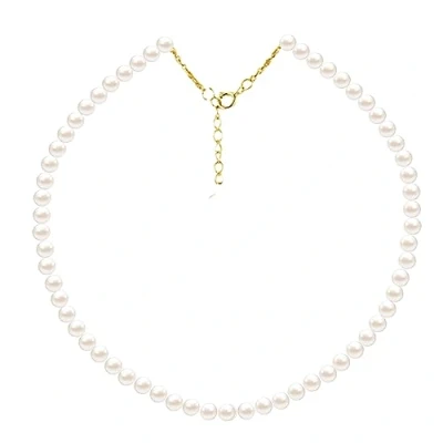 Afbeelding van Kikuo Imitatie Parel Ketting, Witte Kunstparels, Parelketting voor dames, ronde parels vrouwen en meisjes sieraden, halsketting cadeau Verjaardagscadeau Valentijnsdag cadeau, 5mm
