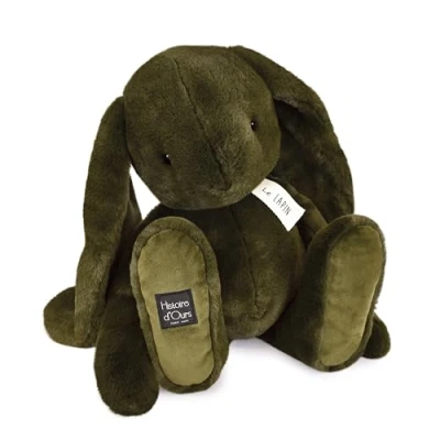 Afbeelding van HISTOIRE D&#039;OURS Groot pluche konijn collectie LE LAPIN kleur kaki metgezel zachtheid en knuffels Infinis 50 cm onvergetelijk cadeau idee voor kleine grote kinderen HO3253