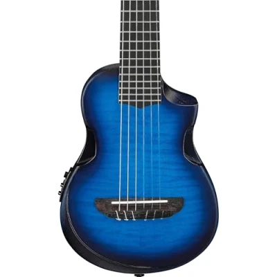 Afbeelding van Ibanez AUP10FMNE Transparent Blue Sunburst Open Pore guitalele met gigbag