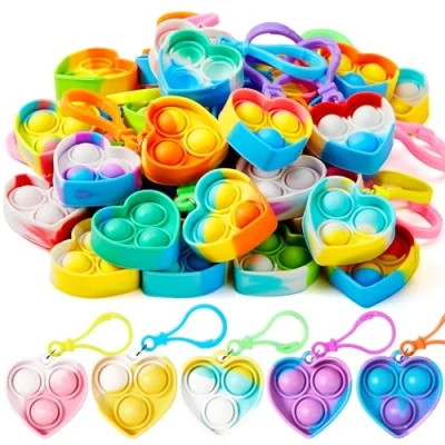 Afbeelding van JOYIN Pop Sleutelhanger, fidget Mini speelgoed, groot pakket, 30 stuks, feestcadeaus voor kinderen van 4 8, 8 12 jaar, Goodie Bag Stuffers klasprijzen, sensorisch speelgoed