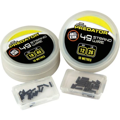 Afbeelding van Fox Rage Predator 49 Strand Steel Wire 29kgs/65lb (10m) With Crimps Size 1 (20 stuks) Roofvis onderlijn