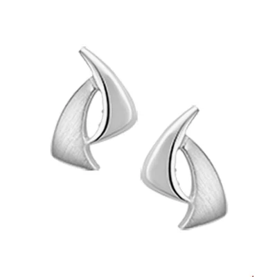 Afbeelding van TFT Oorknoppen Poli/mat Zilver Gerhodineerd Mat Glanzend 9 mm x 6