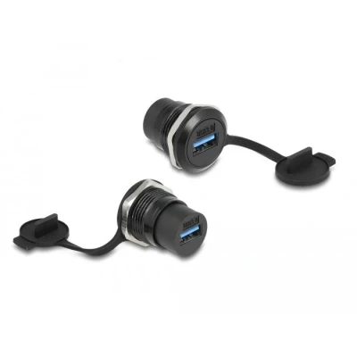 Afbeelding van Delock USB 3.2 Gen 1 Typ A Einbaubuchse mit Staubschutzkappe
