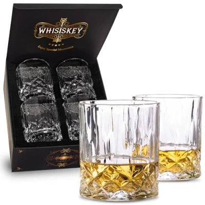 Afbeelding van Whisiskey Klassieke Whiskey glazen 4 Tumbler 310 ml Glas set Waterglazen Drinkglazen
