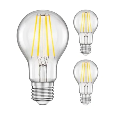 Afbeelding van ledscom.de 3 stuks E27 LED lamp, A60, warm wit (2700 K), 7,1 W, 963lm, staps dimmer
