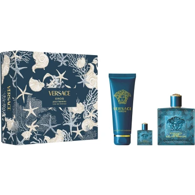 Afbeelding van Versace Eros Eau de Parfum Set (EDP 100ml + EDP 5ml SG 150ml) for Men