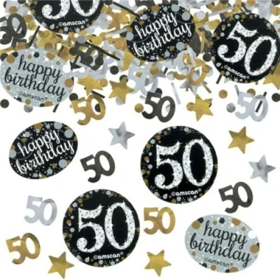 Afbeelding van Confetti Sparkling zilver goud 50 jaar.
