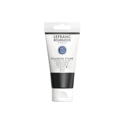 Afbeelding van Lefranc Bourgeois 301243 Study Gouache sterke, lichtechte, dekkende kleuren in de 80ml tube Black