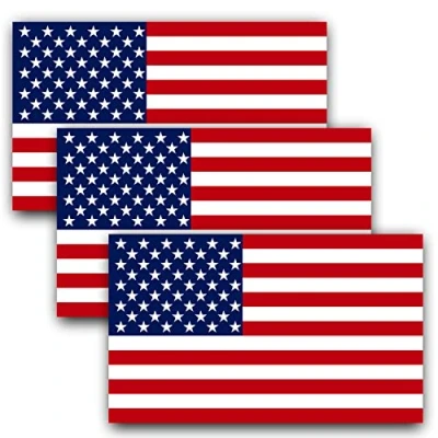 Afbeelding van ANLEY 5 X 3 inch Amerikaanse vlag decal patriottische sterren reflecterende streep USA auto stickers ondersteuning leger (3 pack)