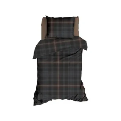 Afbeelding van Romanette Bariloche Dekbedovertrek Eenpersoons 140x200/220 cm Antra/Taupe