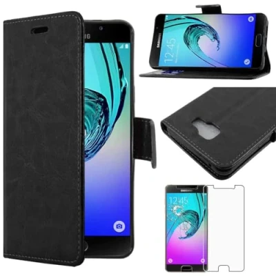 Afbeelding van ebestStar Hoes voor Samsung Galaxy A5 2016 SM A510F Wallet Etui, Book case hoesje, standfunctie PU Flip cover, Zwart + Gehard glas [Phone: 144.8 x 71 7.3mm, 5.2&#039;&#039;]
