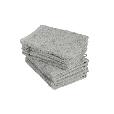 Afbeelding van Set van 10 washandjes, afmetingen 15 x 21 cm, zilver, 100% katoen