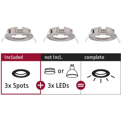 Afbeelding van Paulmann 92479 EBL Choose Inbouwring Set van 3 stuks 10 W IJzer (geborsteld)