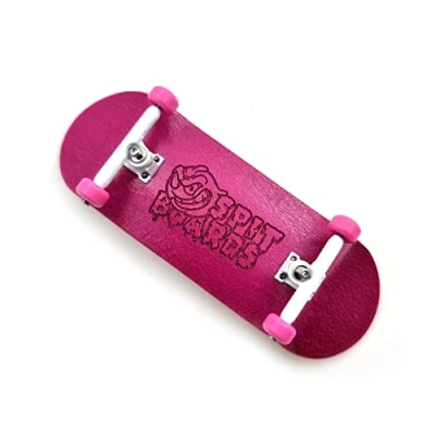 Afbeelding van Spitboards Vingerboard, 34 mm, complete houten pro set up (voorgemonteerd, 5 lagen), trucks, CNC lagerwielen, griptape van schuim (deck: rood; trucks: wit; wielen: roze)