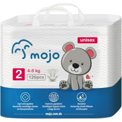 Afbeelding van Comfortabele maat 2 wegwerp babyluiers ultra absorberend lekvrij huidvriendelijk ademend unisex luiers voor kinderen, 120 stuks 4 8 kg