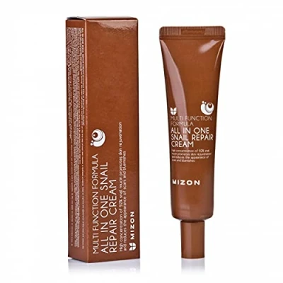 Afbeelding van [MIZON] ALL IN ONE SNAIL REPAIR CREAM (35ml) Korean Skincare Anti puistjescrème met slakkenslijmextract aging en hydraterend