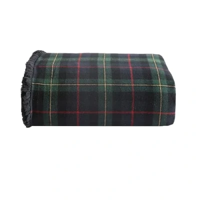 Afbeelding van Eddie Bauer Sprei deken, omkeerbaar katoenen flanel sherpa beddengoed, gezellig huisdecor (dennentartan, gooien)