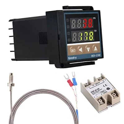 Afbeelding van WANGCL Digitale PID controller Intelligente thermostaat met 40A SSR relais K type thermokoppel voor elektrische energie Chemische industrie Vuilwatertanks Ovens 0 1300