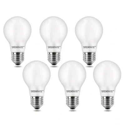 Afbeelding van E27 LED Filament Lamp 4W Warm Wit Dimbaar Mat 6 Pack